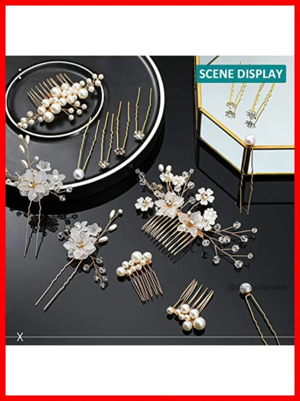 40 Piece Bridal Hair Accessories Set Pearl Rhinestone Hair Pins Combs
